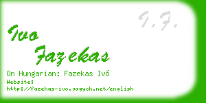 ivo fazekas business card