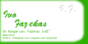 ivo fazekas business card